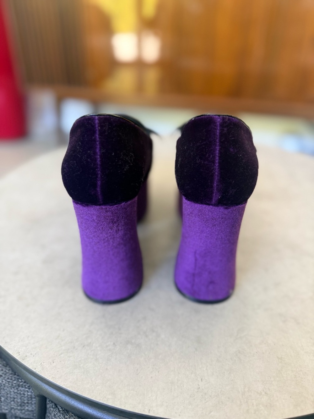 Strange Cvlt purple velvet banshee bat platform heels - Picture 3 of 6